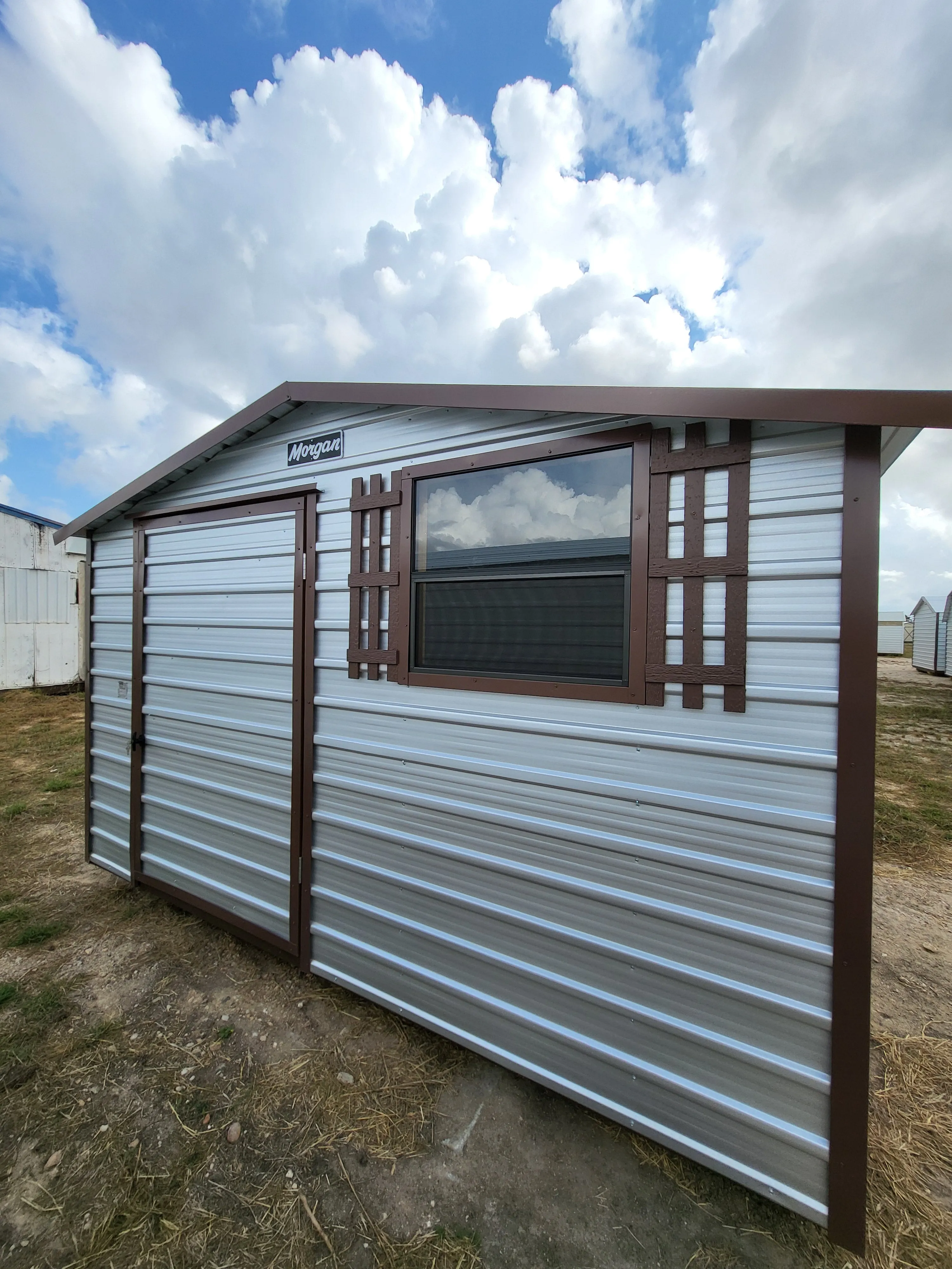 08 x 08 Classic Red Steel Barn with White Trim (Copy)