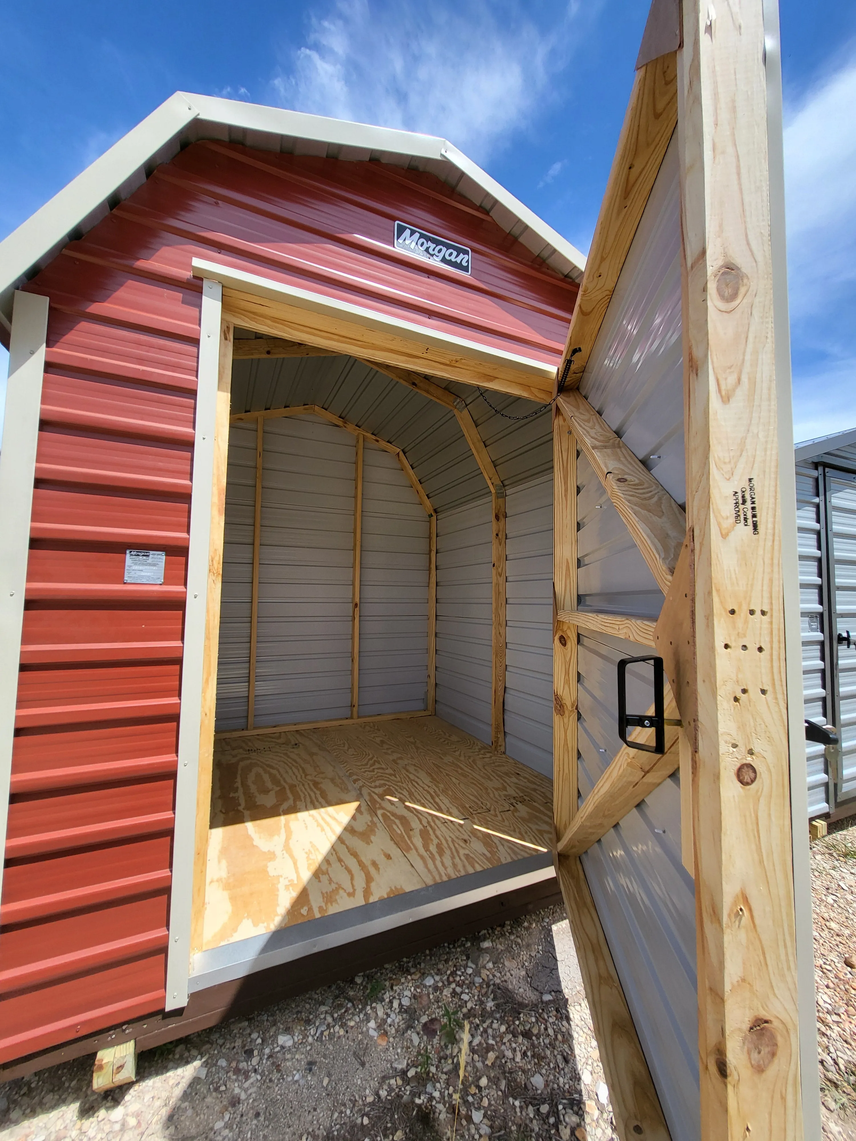 08 x 08 Classic Red Steel Barn with White Trim (Copy)