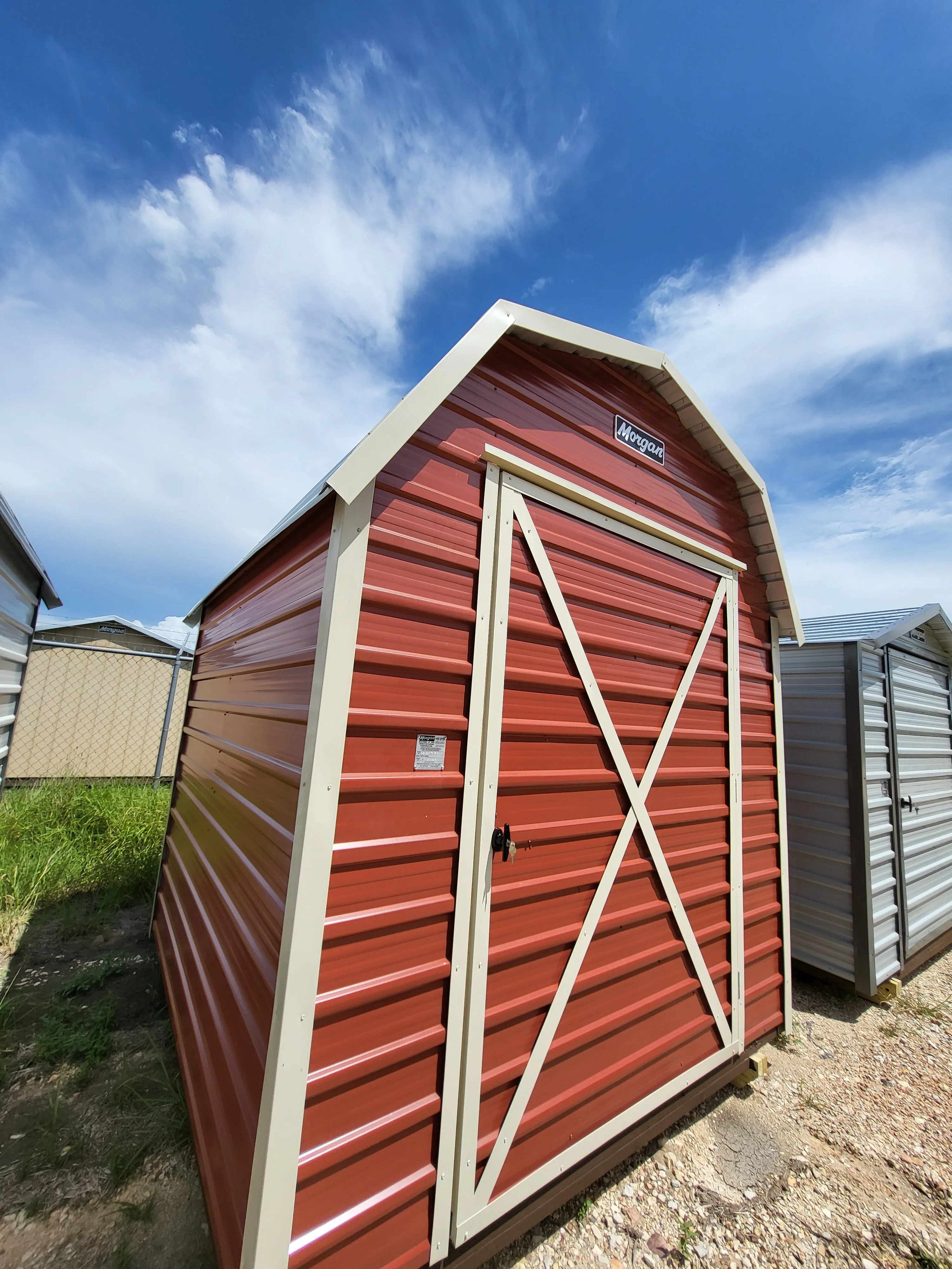 08 x 08 Classic Red Steel Barn with White Trim (Copy)