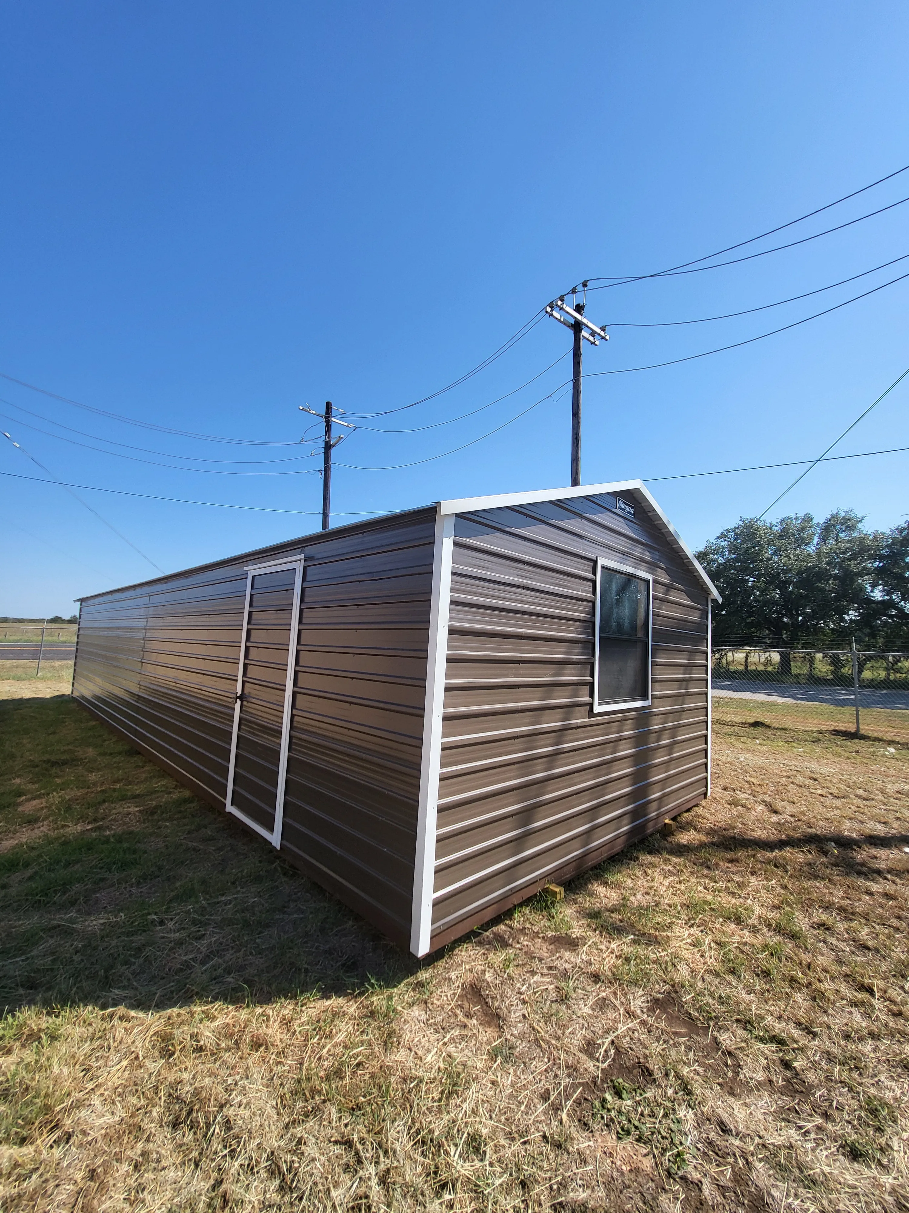 08 x 08 Classic Red Steel Barn with White Trim (Copy)