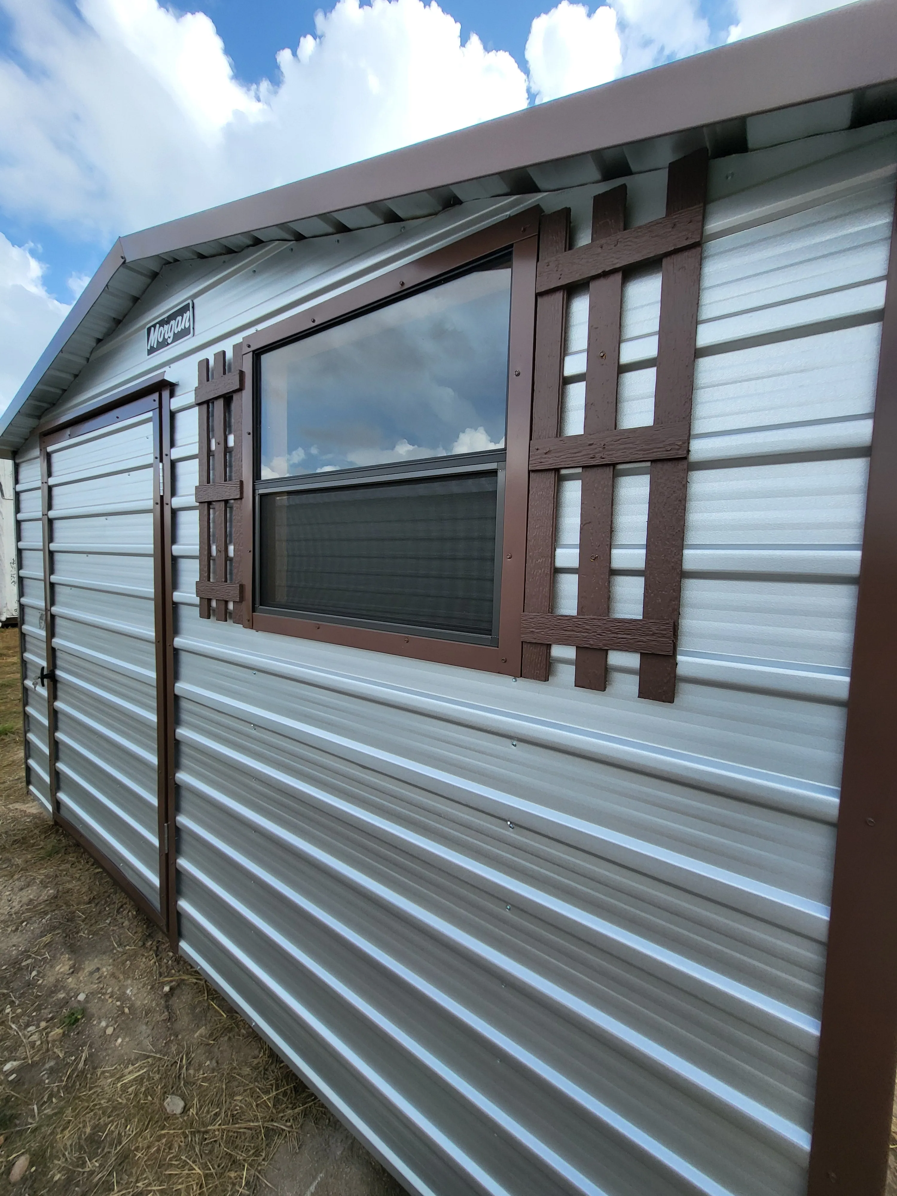 08 x 08 Classic Red Steel Barn with White Trim (Copy)