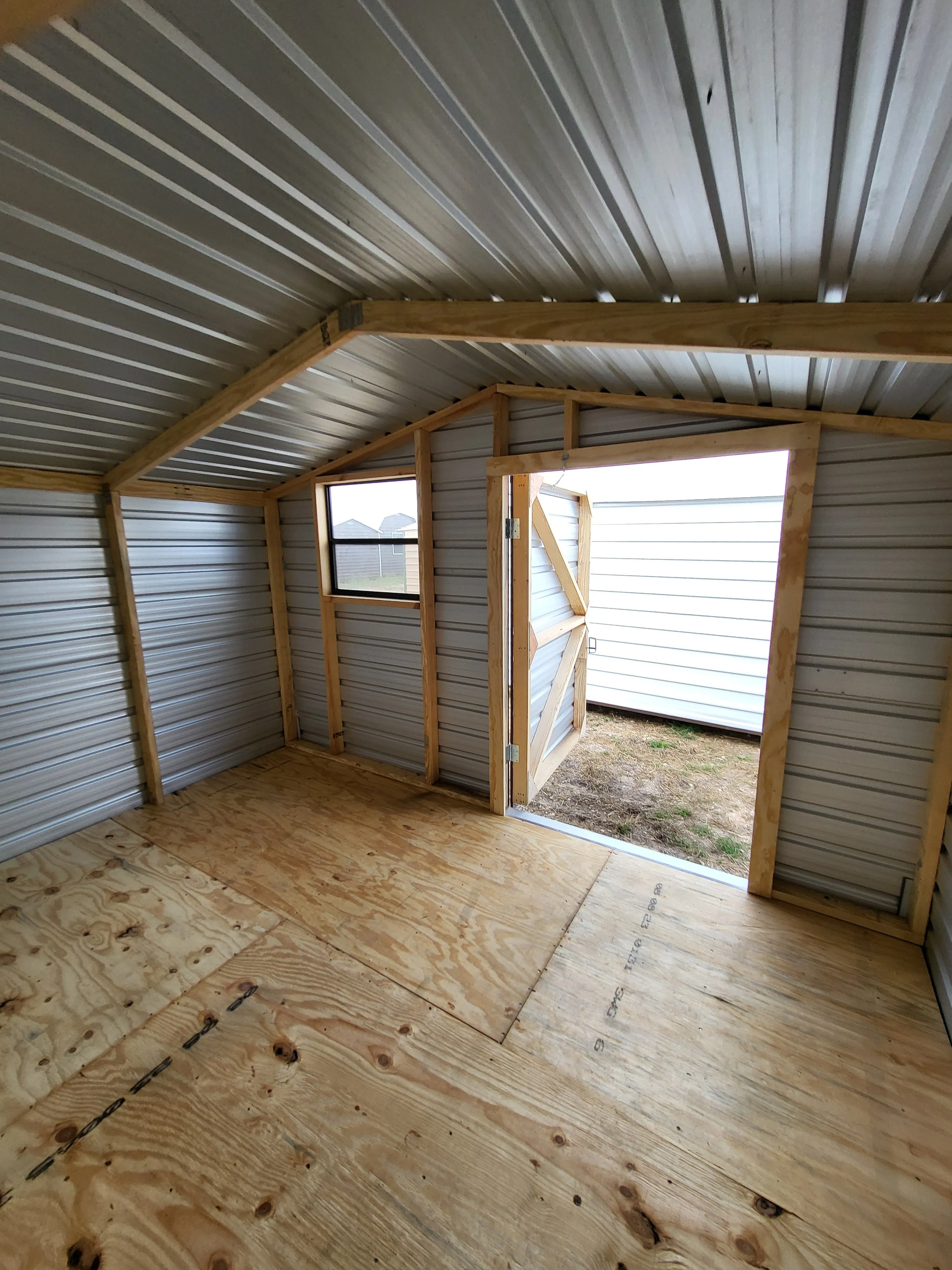 08 x 08 Classic Red Steel Barn with White Trim (Copy)