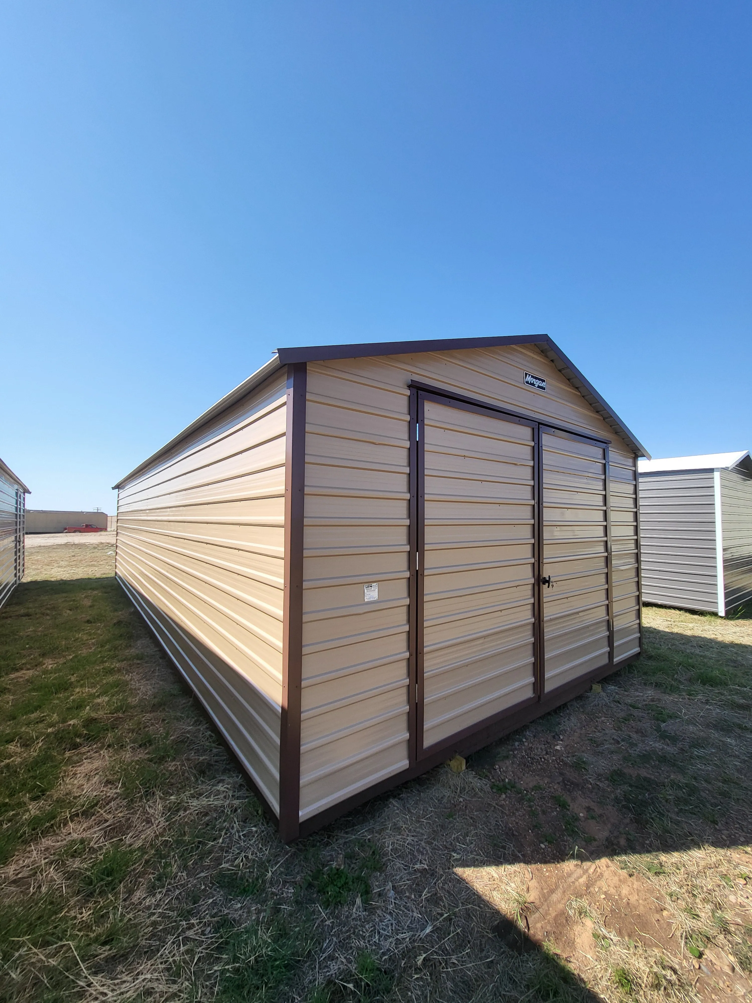 08 x 08 Classic Red Steel Barn with White Trim (Copy)