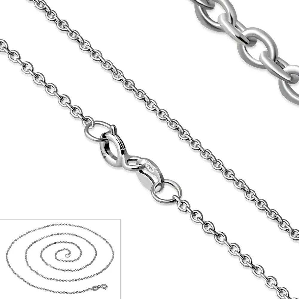 0.8mm-Wide | Sterling Silver Oval Link Cable Chain