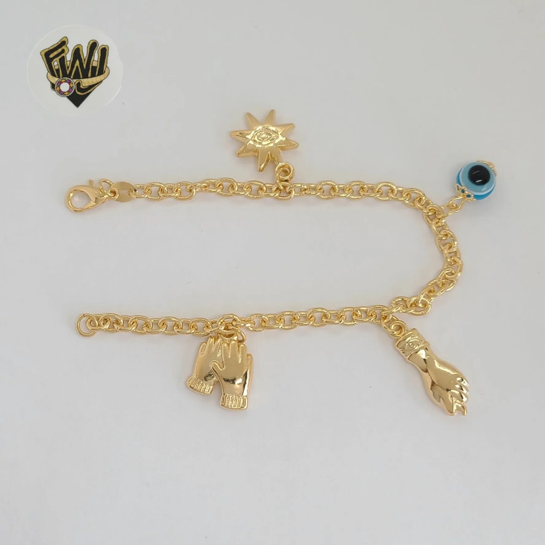 (1-0667-1) Gold Laminate - 4mm Protection Charms Bracelet - BGF