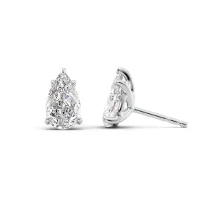 1 CTW Stud Earrings Set With Pear Lab Diamonds