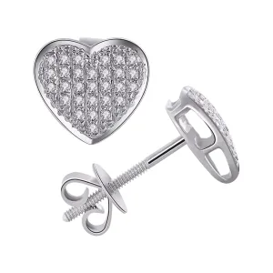 10K White Gold 0.15 Carat Heart Shape Earring