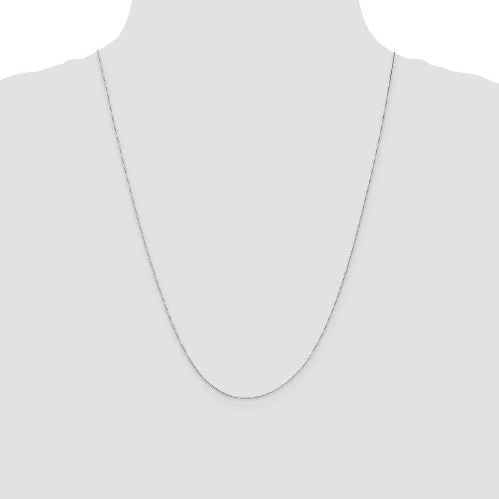 10KT White Gold 24-inch 0.5MM Box Pendant Chain