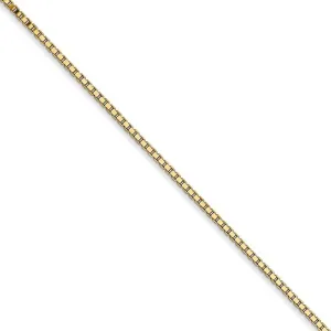 1.1mm, 14k Yellow Gold, Solid Box Chain Necklace