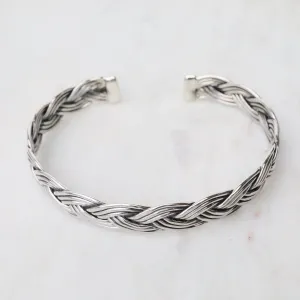 1/2" 9 Strand Fine Braided Sterling Silver Cuff