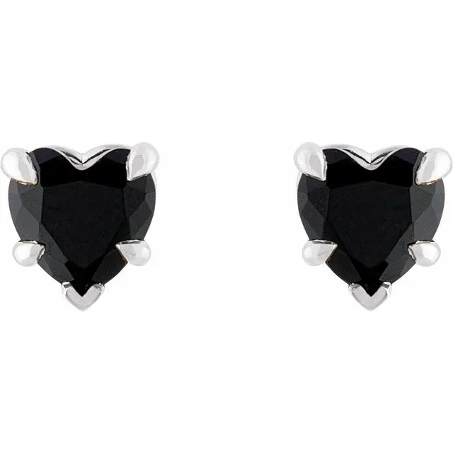 14K Gold Natural Onyx Stud Earrings