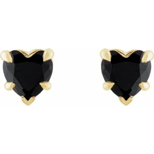 14K Gold Natural Onyx Stud Earrings