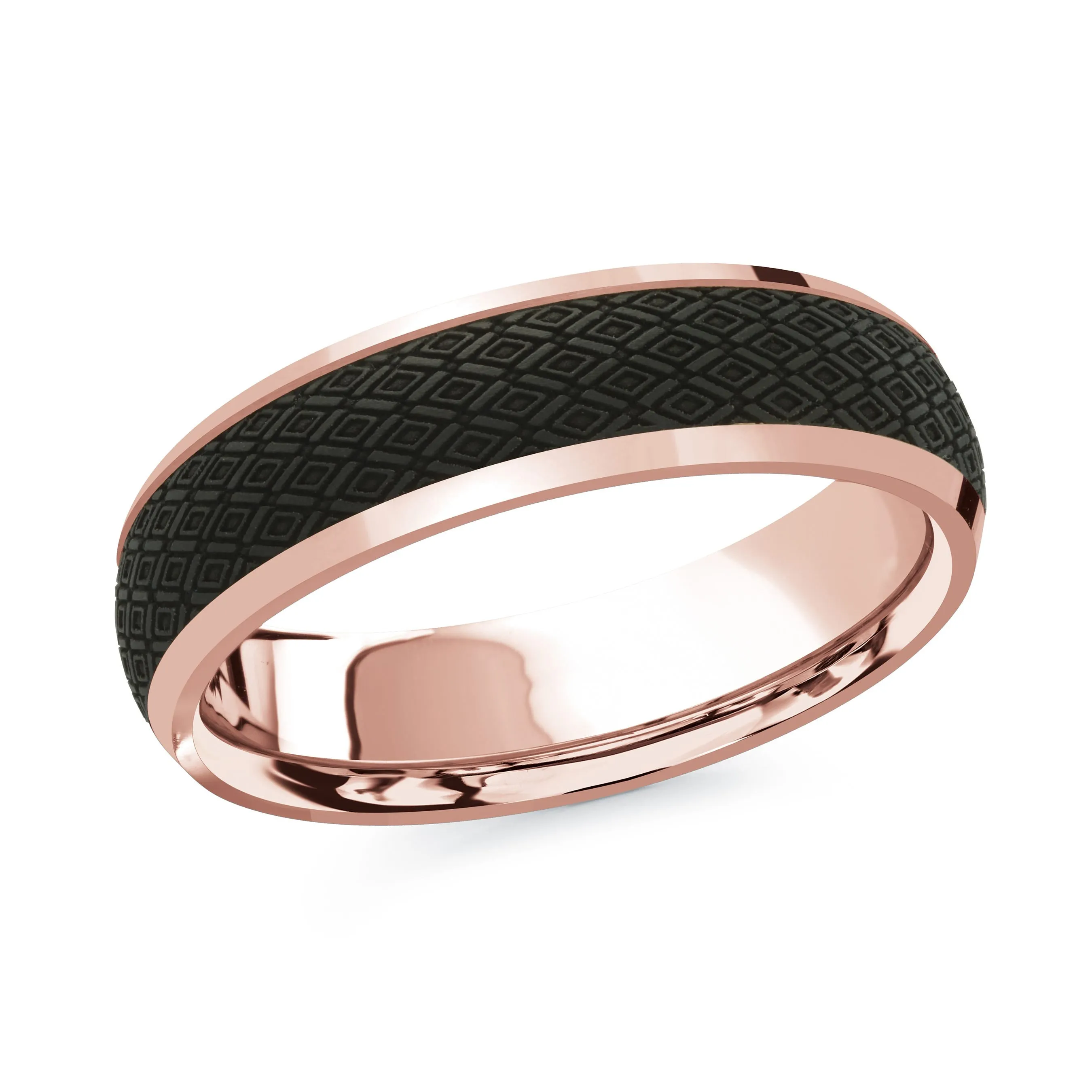 14K Rose Gold Ring from the Noir Collection by Malo - MRDA-074-6P