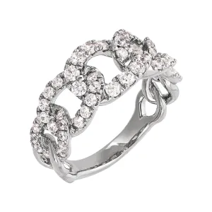 14K White Gold 1 CTW Lab-Grown Diamond Ring (links in the ring)