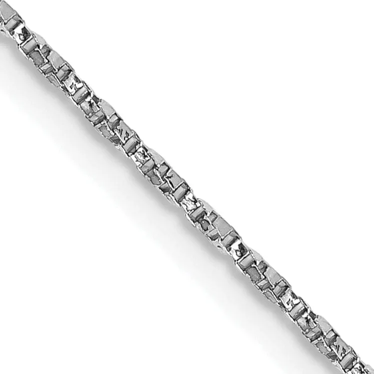 14k White Gold 1.00mm Solid Twisted Box Chain