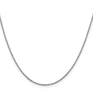 14k White Gold 1.00mm Solid Twisted Box Chain