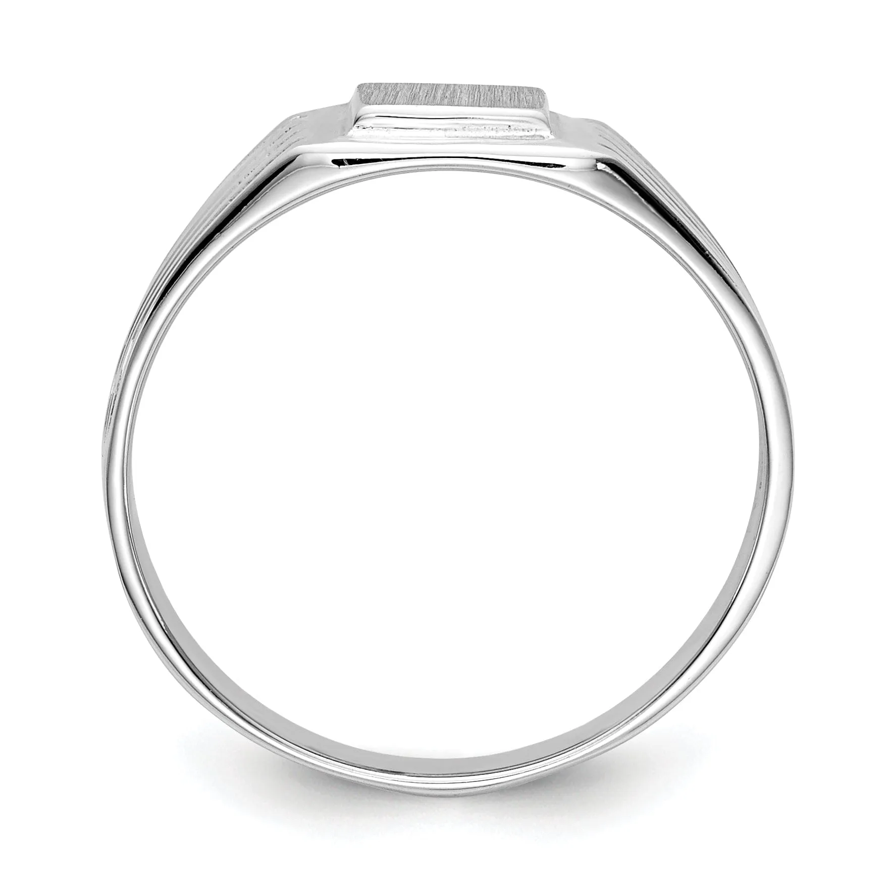 14k White Gold Engraveable Signet Children's Ring