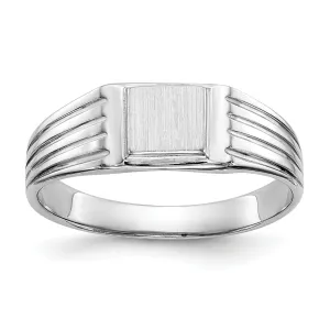 14k White Gold Engraveable Signet Children's Ring