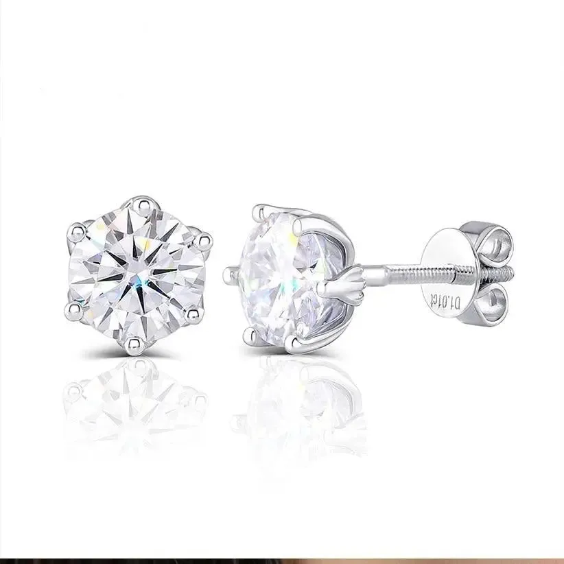 14k White Gold Moissanite Stud Earrings 2ctw