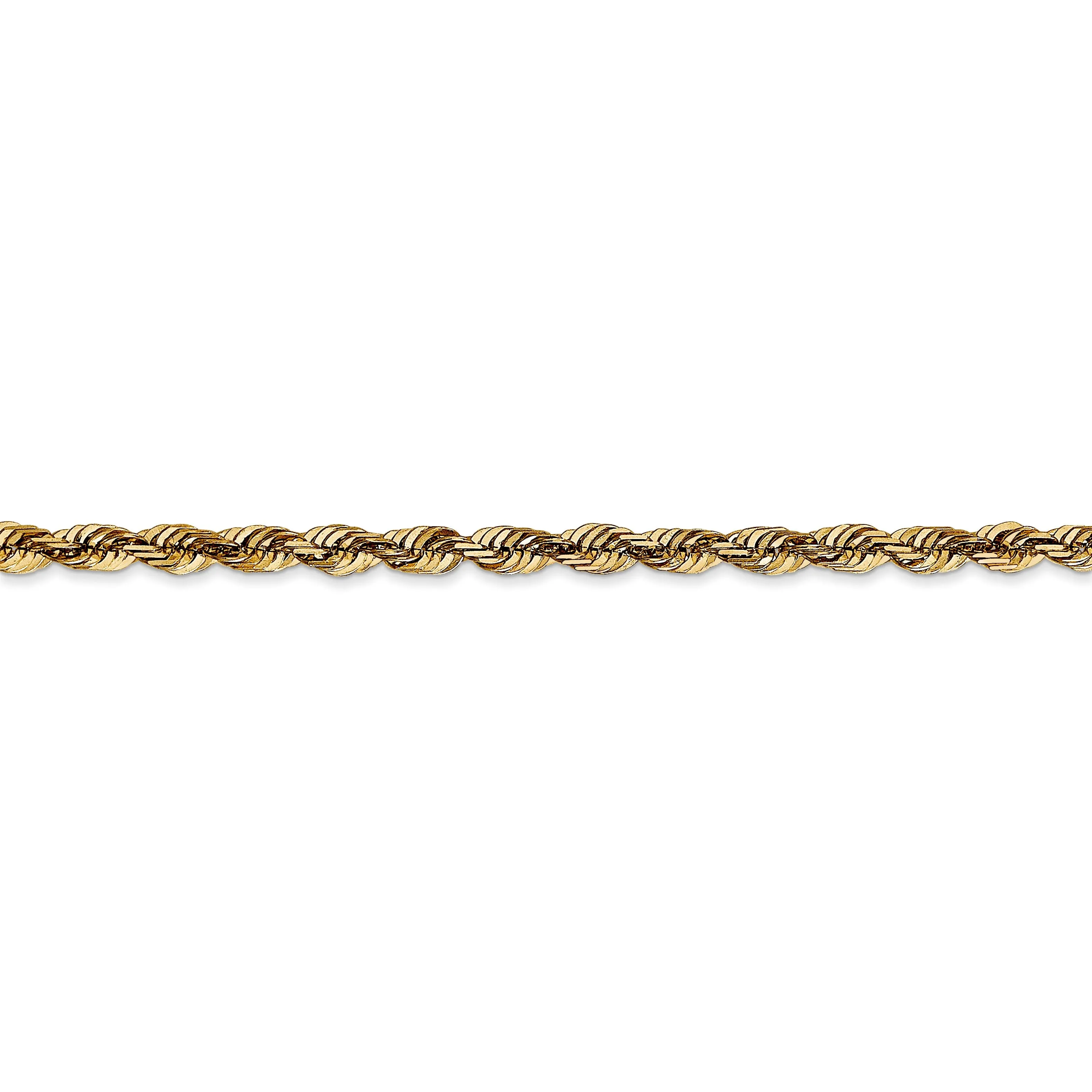 14k Yellow Gold 3.47mm DC ExtraLight Rope Chain