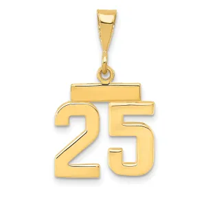 14k yellow gold small polished number 25 charm