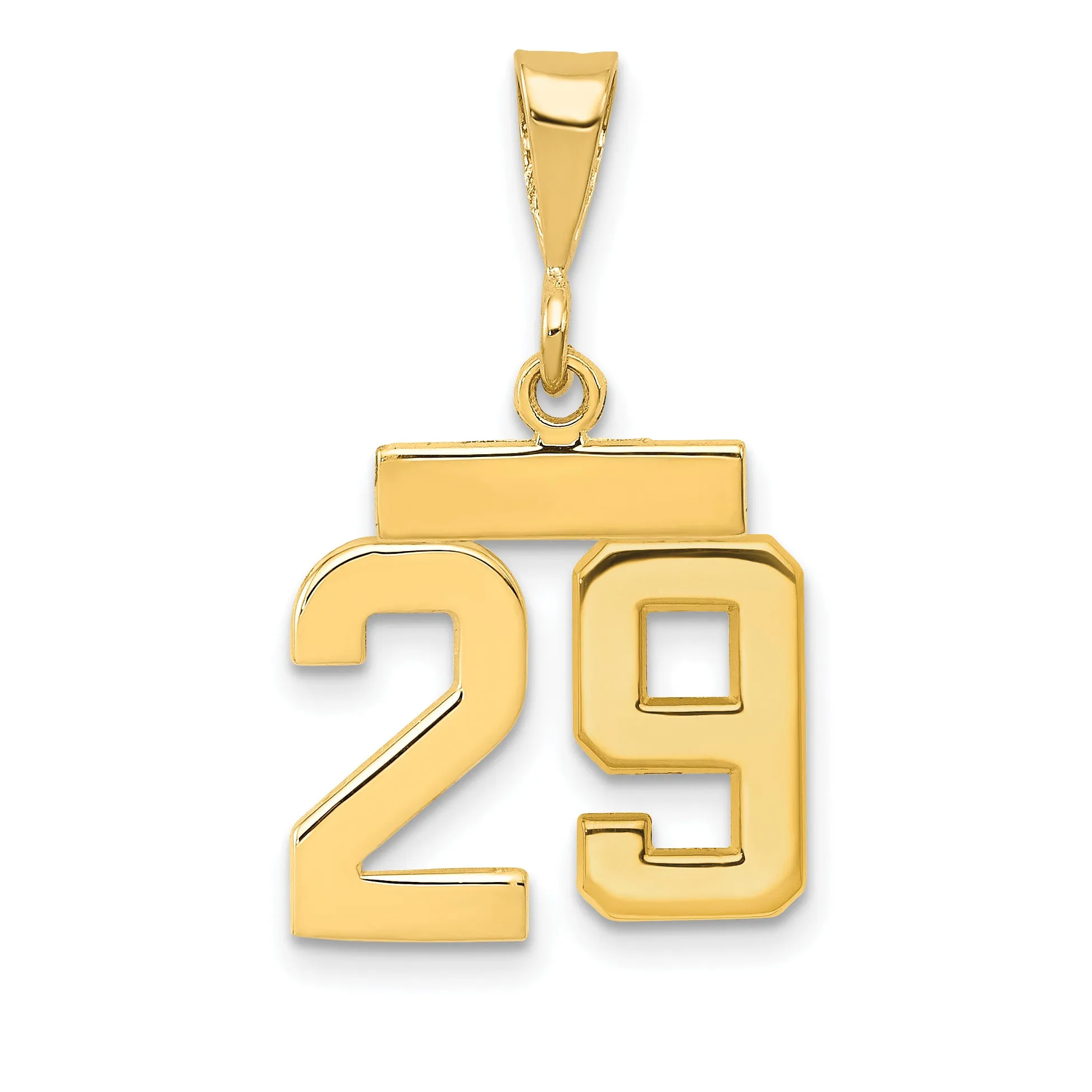 14k yellow gold small polished number 29 charm