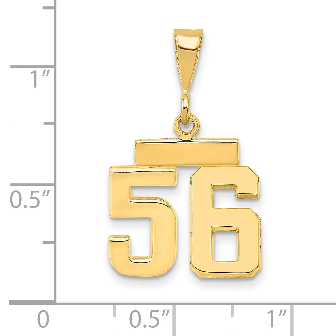 14k yellow gold small polished number 56 charm