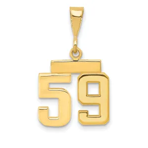 14k yellow gold small polished number 59 charm