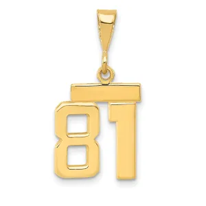 14k yellow gold small polished number 81 charm