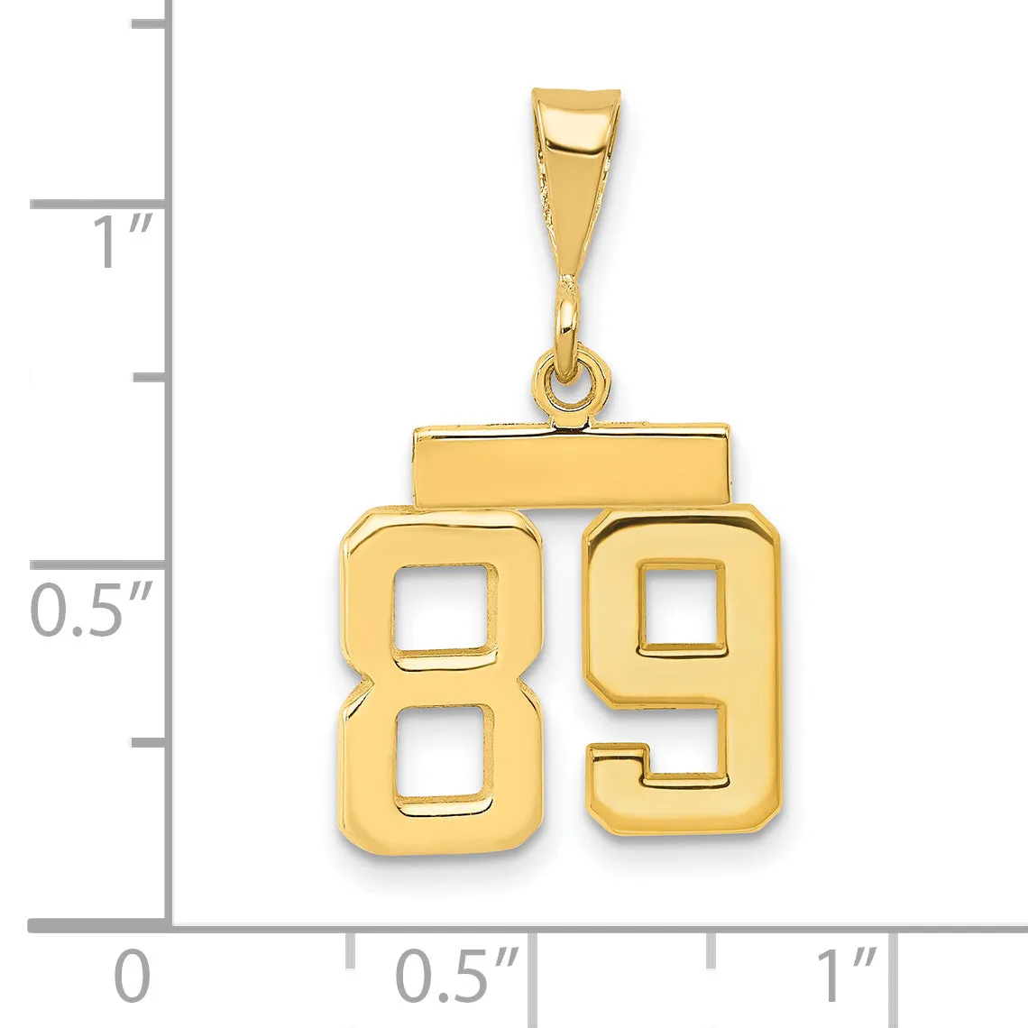 14k yellow gold small polished number 89 charm