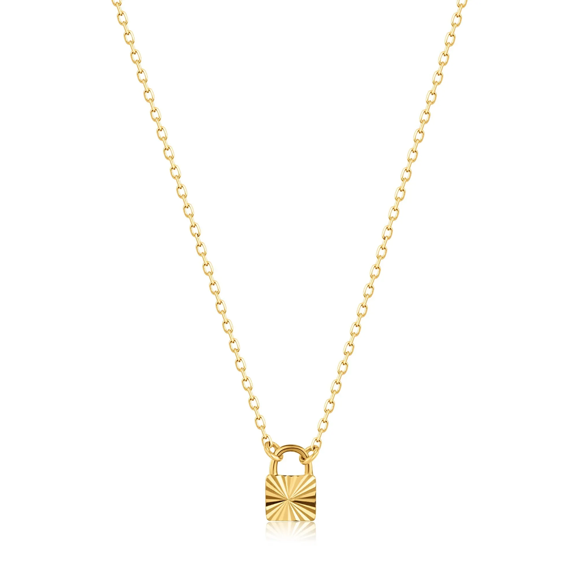 14kt Gold Padlock Necklace