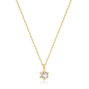 14kt Gold White Sapphire Pendant Necklace