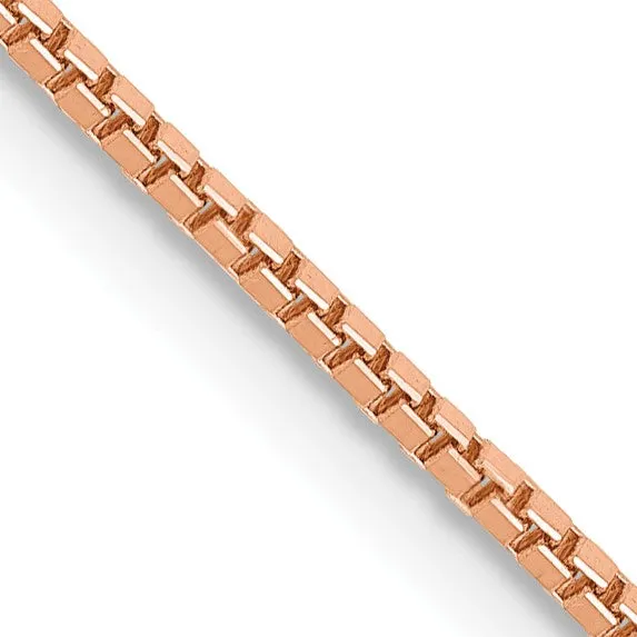 14KT Rose Gold 16-inch 1MM Lobster Clasp Box Chain