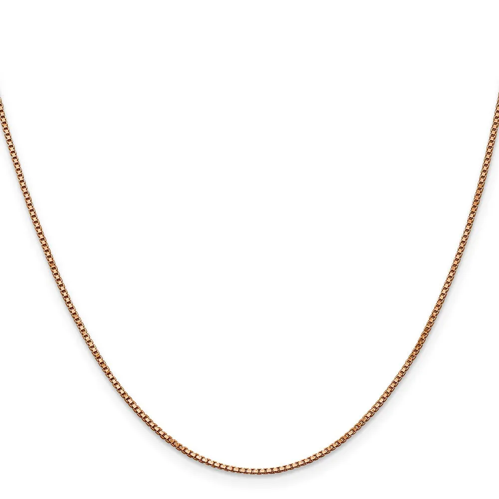 14KT Rose Gold 16-inch 1MM Lobster Clasp Box Chain