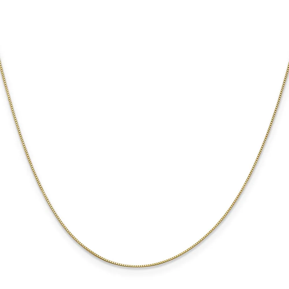 14KT Yellow Gold 22-inch 0.5MM Box Pendant Chain