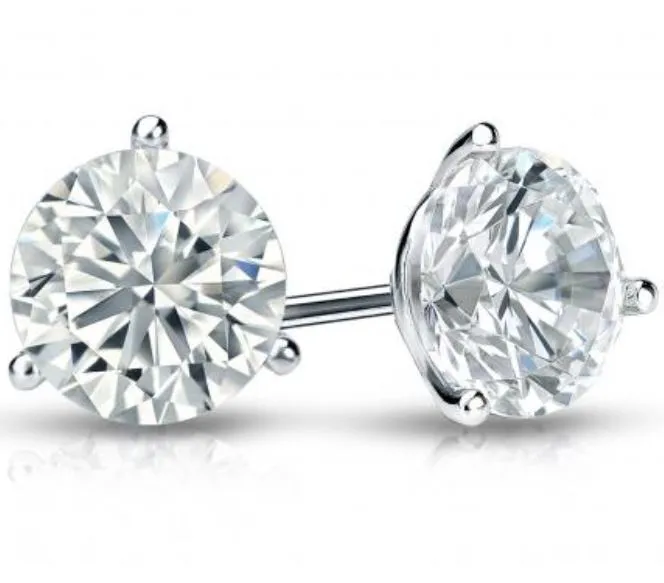 14W Round Brilliant Cut Lab Grown Diamond Martini Studs