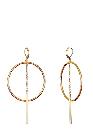 18k Gold Geometric Chain Earrings