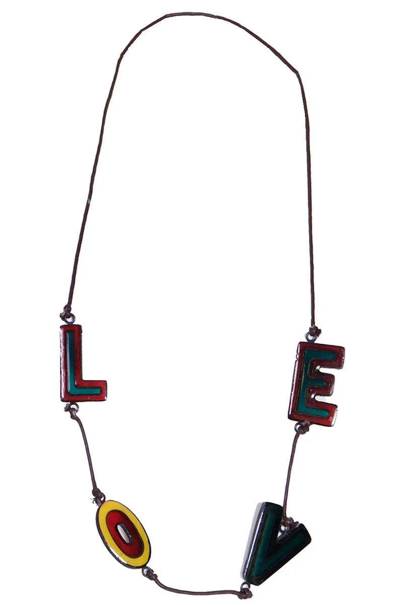 1990s Moschino Deadstock L-O-V-E Necklace with Original Tag