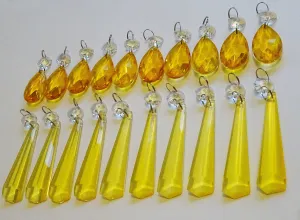 20 Cut Glass Orange Topaz Chandelier Drops Crystals Beads Droplets Light Lamp Parts