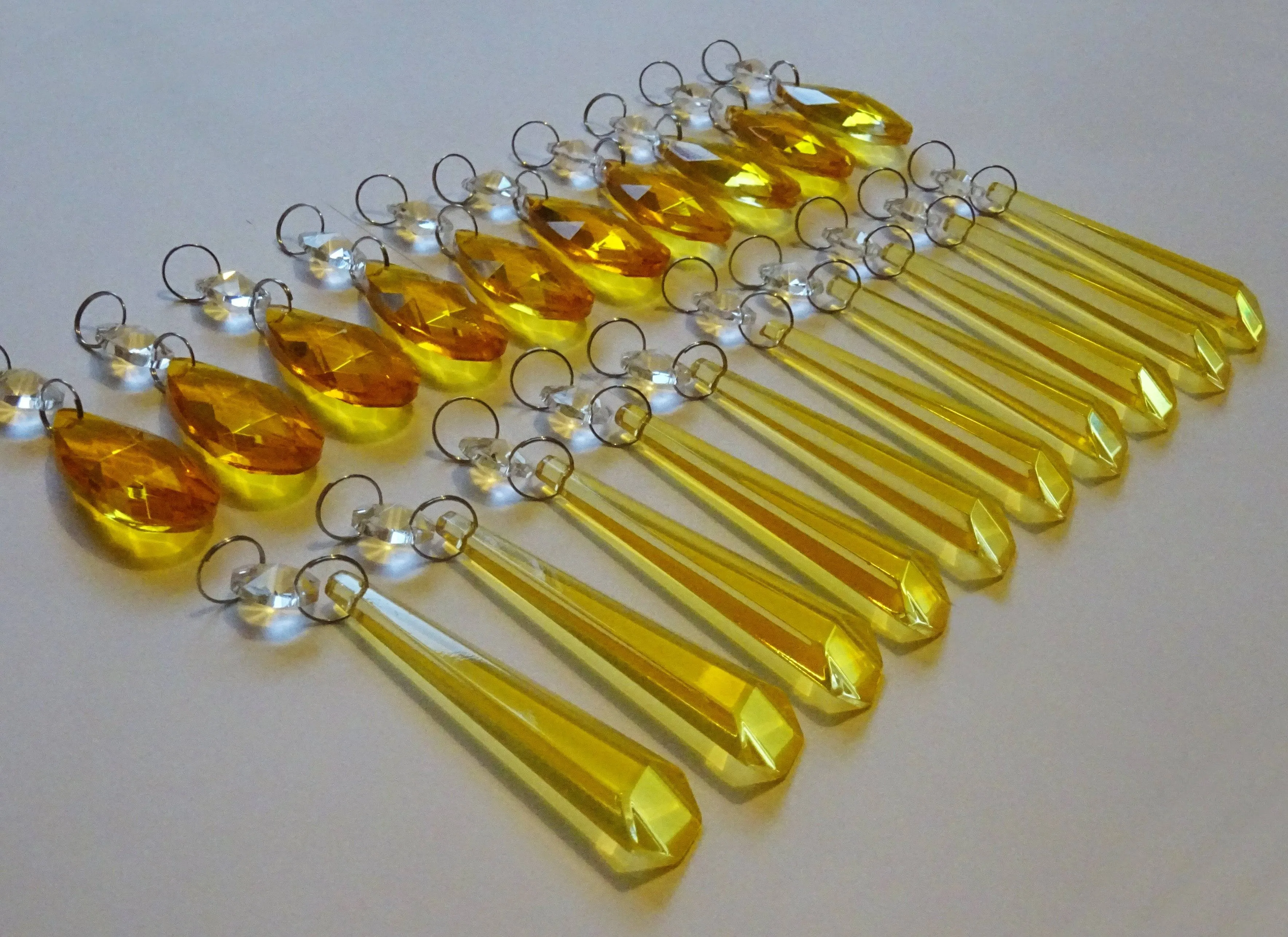 20 Cut Glass Orange Topaz Chandelier Drops Crystals Beads Droplets Light Lamp Parts