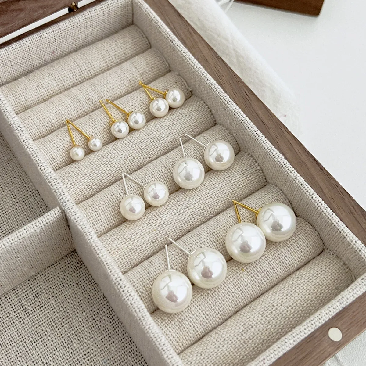 5mm/6mm/7mm/12mm Classic Pearl Studs Earrings