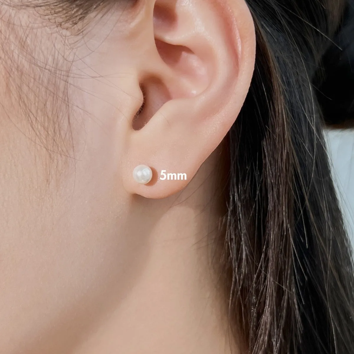 5mm/6mm/7mm/12mm Classic Pearl Studs Earrings