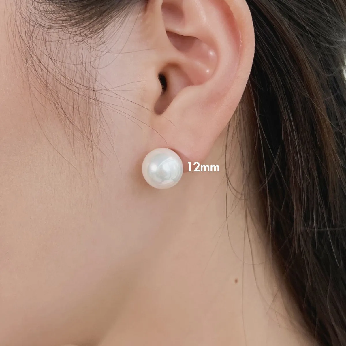 5mm/6mm/7mm/12mm Classic Pearl Studs Earrings