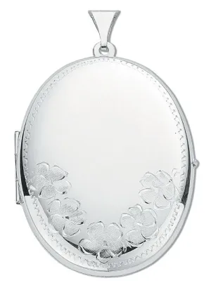 925 Silver Oval Shaped Locket Pendant Necklace