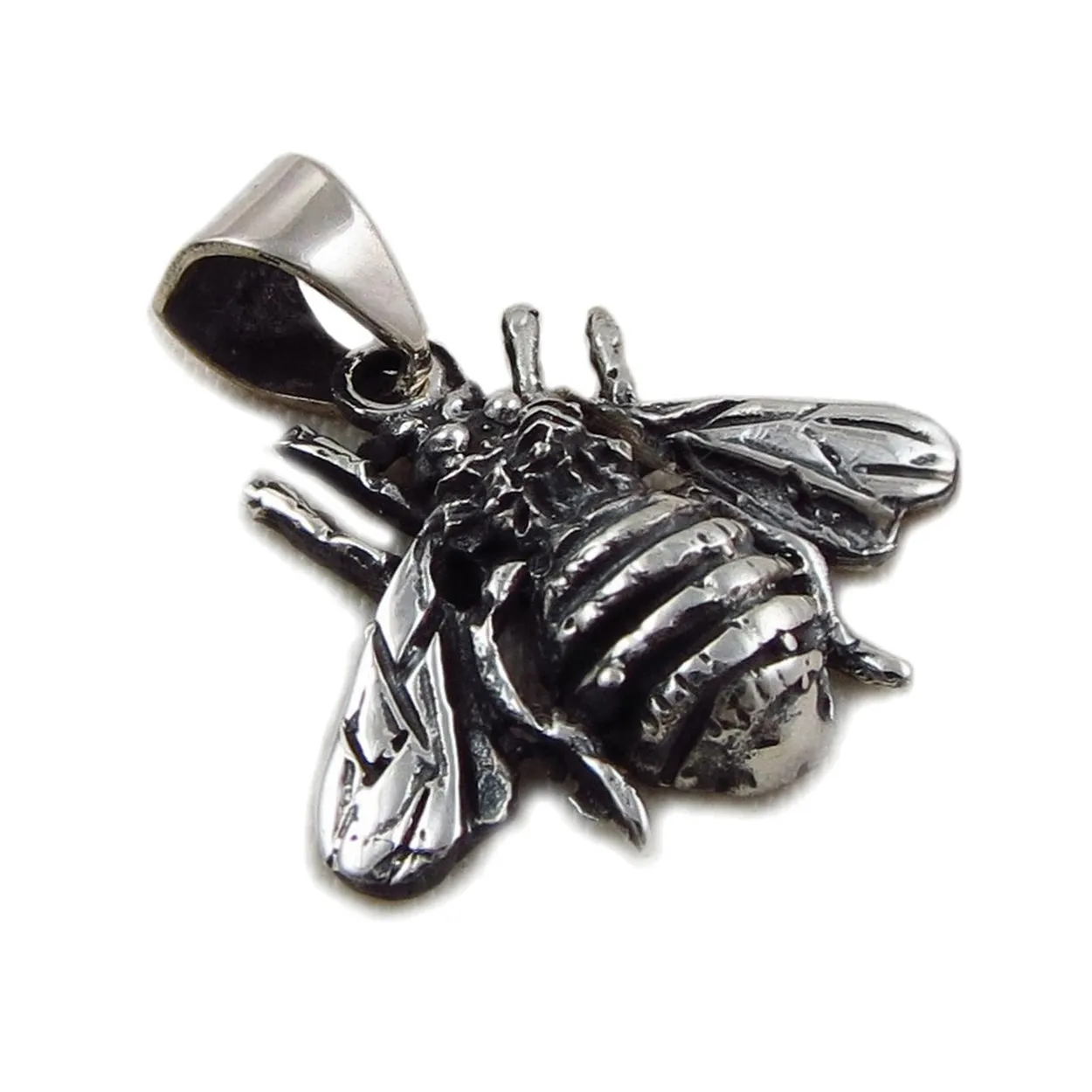 925 Sterling Silver Bumblebee Insect Bee Pendant Necklace