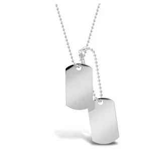 9ct White Gold Military Dog Tags Necklace 25.0g