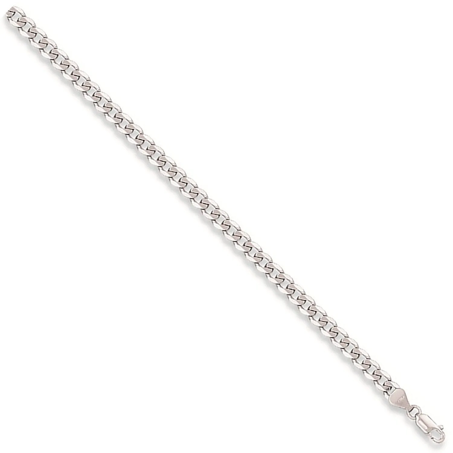 9ct White Gold Solid 3mm 16 Inch Curb Necklace 4.1g