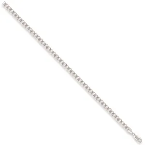 9ct White Gold Solid 4mm 24 Inch Curb Necklace 14.0g