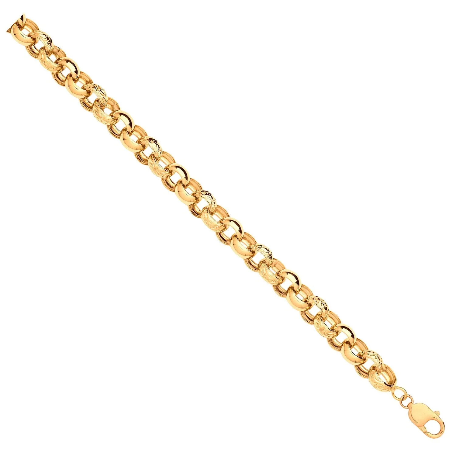 9ct Yellow Gold Solid 12.5mm 24 Inch Patterned Belcher Necklace 100.0g