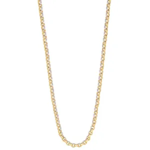 9ct Yellow Gold Solid 7.3mm 30 Inch CZ Belcher Necklace 56.0g